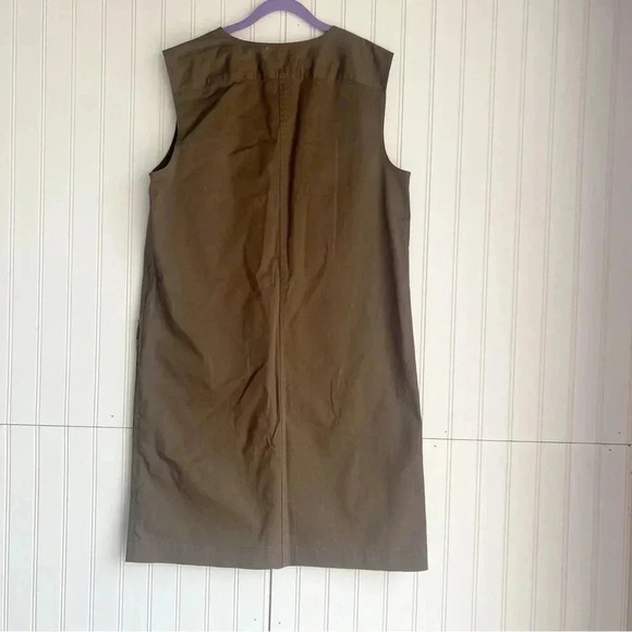 Theory Size 6 Utilitarian Mini Shift Dress in Stretch Chino Green - Picture 6 of 6